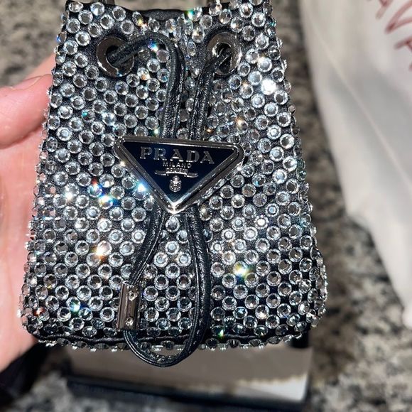Prada Handbags - Prada Crystal Mini Bucket Bag